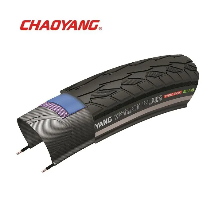 CHAOYANG 28x1 5/8x1 3/8 (37-622) sprint plus zwart reflex draad crocskin (1.5 mm kevlar-floc+ nylon breaker)
