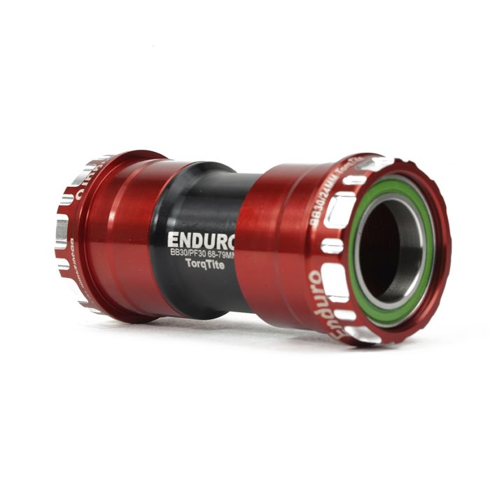 ENDURO BEARINGS Torqtite bottom bracket - bb30 to 24mm - a/c ss - red