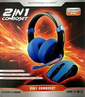 Dragon War Mouse + Headset 2in1 Comboset (Blauw)