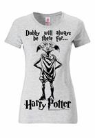 Logoshirt New Girls T-Shirt Harry Potter - Dobby Will Alwa, grau meliert
