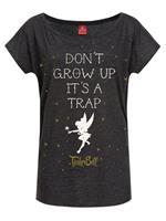 NASTROVJE POTSDAM Disney Tinkerbell Tinkerbell Don't Grow Up T-Shirts grau Damen 