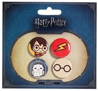Carat Shop, The Harry Potter Cutie Button Badge 4-Pack Harry Potter & Hedwig