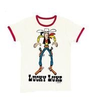 LOGOSHIRT T-Shirt mit farblich abgesetzten Bündchen »Lucky Luke«