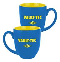 Fallout Tasse Vault-Tec blau/gelb, bedruckt, 100% Keramik, Fassungsvermögen ca. 380 ml.