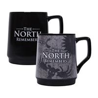 gameofthrones Game of Thrones Thermoeffekt Tasse North Remembers schwarz, aus Keramik, Fassungsvermögen ca. 400 ml, in Geschenkkarton. 152 x 101,5 cm