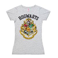 Logoshirt New Girls T-Shirt Harry Potter - Hogwarts Logo, grau meliert