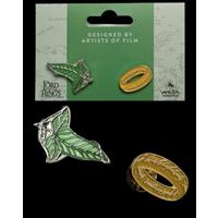 Weta Lord of the Rings Collectors Pins 2-Pack Elfen Leaf & One Ring