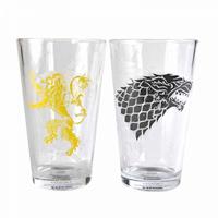 gameofthrones Game of Thrones Gläser 2er Set Stark und Lannister 2-teilig, transparent, bedruckt, aus Glas, in Geschenkverpackung. 152 x 101,5 cm