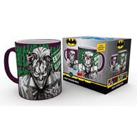 DC Comics Thermoeffekt-Tasse Joker weiß, schwarz, bedruckt, aus Keramik, in Geschenkkarton. 152 x 101,5 cm - BATMAN