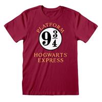 Harry Potter - Hogwarts Express Platform 3/4 Unisex Large T-Shirt - Red