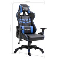 VidaXL Gamingstoel PU blauw