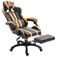 Gamingstoel met voetensteun PU oranje