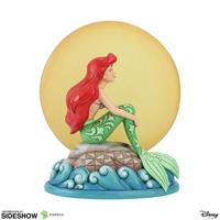 Enesco Disney Traditions - Mermaid by Moonlight (Ariel Sitting on a Rock with Light up Moon Figurine)