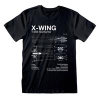 Star Wars - X-Wing Sketch Unisex X-Large T-Shirt - Black