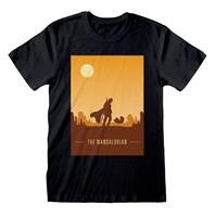 Mandalorian - Retro Poster Unisex Large T-Shirt - Black