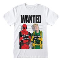 Marvel Comics Deadpool - Wanted Unisex X-Large T-Shirt - White