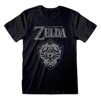 Legend Of Zelda - Distressed Shield Unisex Large T-Shirt - Black