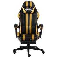 vidaXL Gaming-Stuhl mit Fußstütze Schwarz und  Gold