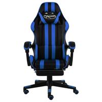 vidaXL Gaming-Stuhl mit Fußstütze Schwarz und  Blau