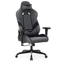 songmics Bürostuhl Gaming Stuhl Chefsessel ergonomisch mit Verstellbare Armlehnen, Kopfkissen Lendenkissen 66 x 72 x 124-132 cm Grau-Schwarz RCG13G - 