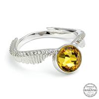 Damen Harry Potter Swarovski-Kristall Crystal Golden Snitch Ring Size M Sterling-Silber HPSR004-M