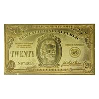 FaNaTtik Fallout: New Vegas Replica New California Republik 20 Dollar Bill (gold plated)
