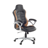 Beliani Bureaustoel zwart-lichtbruin - burostoel - gaming stoel - PRINCE