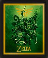 Pyramid International Legend of Zelda Framed 3D Effect Poster Pack Link 26 x 20 cm (3)