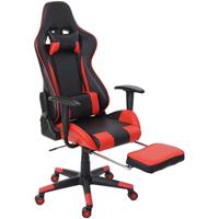 HHG Relax-Bürostuhl -598 XXL, Schreibtischstuhl Gamingstuhl, 150kg belastbar Fußstütze ~ schwarz/rot