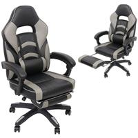 MUCOLA Bürostuhl Gaming Stuhl Racing Stuhl Schreibtischstuhl Drehstuhl Chefsessel Schwarz Grau