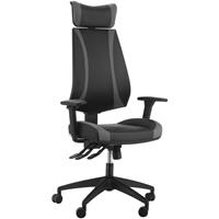 Vinsetto kantoorstoel bureaustoel met schommelfunctie rugleuning hoofdsteun in hoogte verstelbaar ergonomisch schuimstof nylon zwart 64 x 64 x 100-109,5 cm | Aosom Netherlands