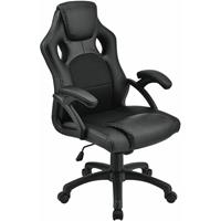 Racing Schreibtischstuhl Montreal - ergonomisch, höhenverstellbar & gepolstert, bis 120 kg - Bürostuhl Drehstuhl PC Gaming Stuhl - schwarz - Juskys