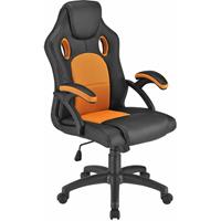 Racing Schreibtischstuhl Montreal - ergonomisch, höhenverstellbar & gepolstert, bis 120 kg - Bürostuhl Drehstuhl PC Gaming Stuhl - orange - Juskys