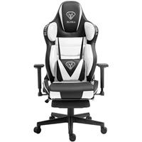 TRISENS Gaming Stuhl Chair Racing Chefsessel mit Sportsitz und ergonomsichen 2D-Armlehnen, Schwarz / Weiß
