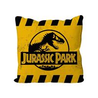 SD Toys Jurassic Park Cushion Caution Yellow Logo 40 x 40 cm