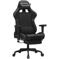 SONGMICS Gaming-Stuhl mit Kippfunktion und Fußstütze schwarz