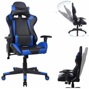 VDD Bureaustoel Racing Gaming Chair Style Uitvoering High Design Thomas Zwart Blauw