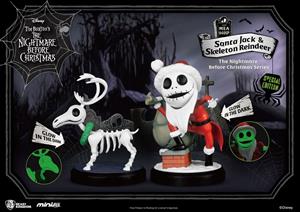 Beast Kingdom Toys Nightmare Before Christmas Mini Egg Attack Figure 2-Pack Santa Jack & Skeleton Reindeer 8 cm
