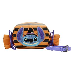 Loungefly Disney by  Crossbody Lilo and Stitch Striped Halloween Candy Wrapper
