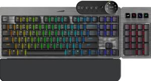 MOUNTAIN Everest Max Gaming Tastatur, Cherry MX Red-Schalter, RGB-Beleuchtung, Flexibles Numpad, DE-Layout, grau