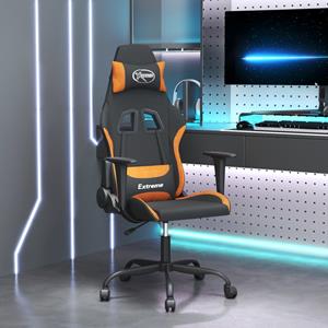vidaXL Gaming-Stuhl mit Massagefunktion Schwarz und Orange Stoff 