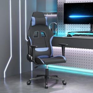vidaXL Gaming-Stuhl mit Massagefunktion Schwarz und Blau Stoff 