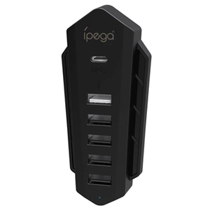 iPega P5036 PS5 USB Hub - 5xUSB-A, 1xUSB-C - Zwart