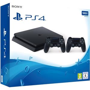 Sony Playstation 4 slim 500 GB [incl. 2 draadloze controllers] zwart - refurbished