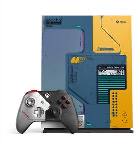 Microsoft Xbox One X 1 TB [Cyberpunk 2077 Limited Edition incl. draadloze Controller] blauw geel - refurbished