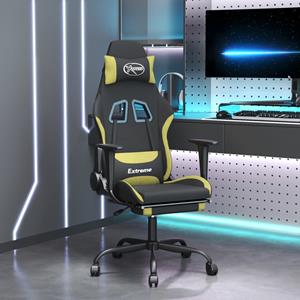 vidaXL Gaming-Stuhl mit Massage & Fußstütze Schwarz und Hellgrün Stoff 