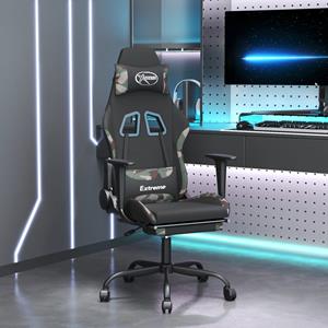 vidaXL Gaming-Stuhl mit Massage & Fußstütze Schwarz Camouflage Stoff 