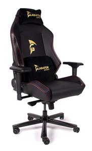 Gladiator Esports Game-Stuhl mit Wippfunktion und verstellbaren Armlehnen (Schwarz/Gold)