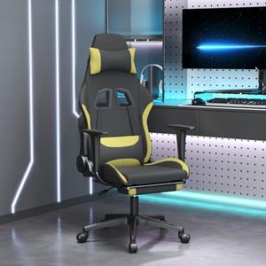 VidaXL Gaming-Stuhl mit Fußstütze Schwarz und Hellgrün Stoff 