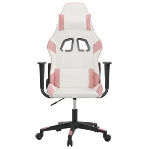 vidaXL Gaming-Stuhl Gaming-Stuhl mit Massagefunktion Weiß und Rosa Kunstleder (1 St)